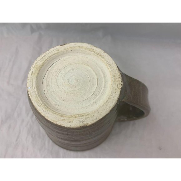 Brown / Green Stoneware Coffee Mug - 3.5" Tall - Picture 6 of 7